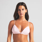 COTTON POPLIN TRIANGLE BRALETTE | CHERRY BLOSSOM STRIPE