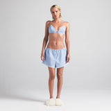 COTTON POPLIN TRIANGLE BRALETTE | CADET STRIPE
