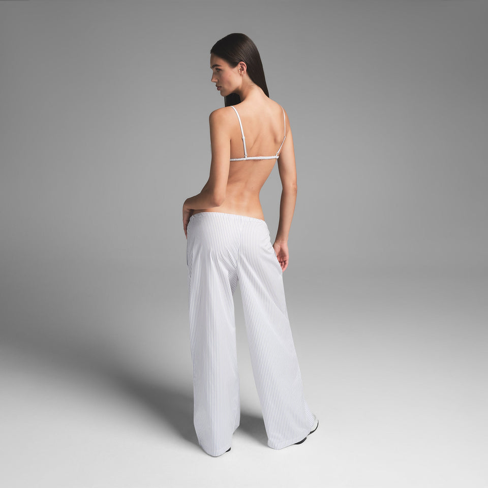 COTTON POPLIN TRIANGLE BRALETTE | ZEN BLUE STRIPE