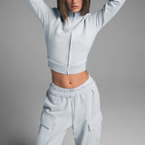 BOYFRIEND FLEECE CARGO PANT | ZEN BLUE