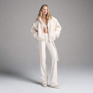 TEDDY BOXY ZIP UP | ECRU