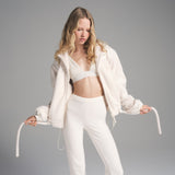 TEDDY BOXY ZIP UP | ECRU