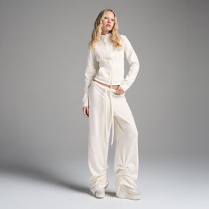 FLEECE LOUNGE FITTED JACKET | ECRU