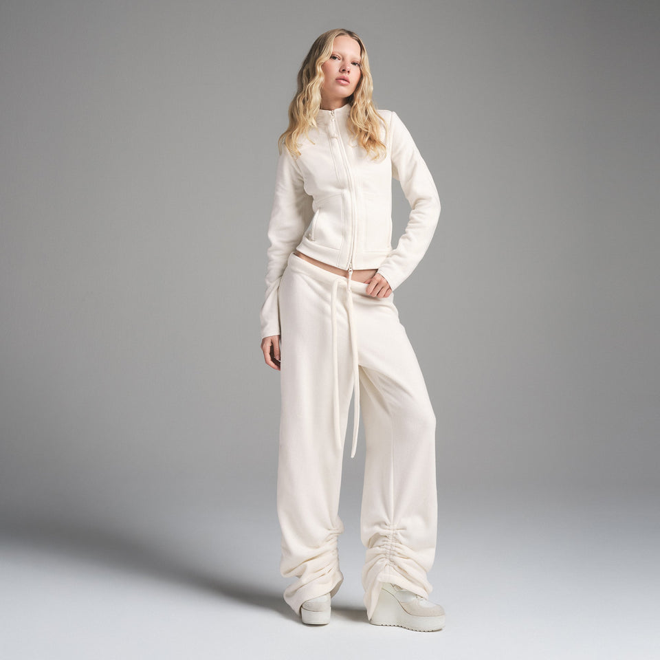 FLEECE LOUNGE FITTED JACKET | ECRU