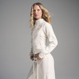 FLEECE LOUNGE FITTED JACKET | ECRU