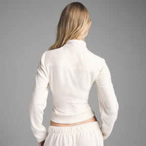 FLEECE LOUNGE FITTED JACKET | ECRU