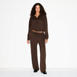 COTTON FLEECE CLASSIC ZIP UP HOODIE | DARK SEPIA