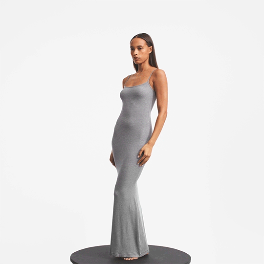 SOFT LOUNGE PETITE LONG SLIP DRESS | ONYX